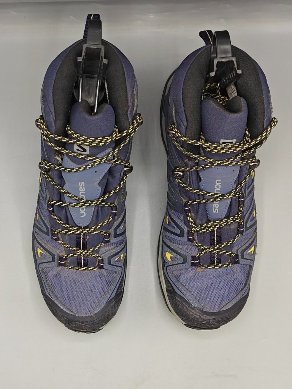Salomon X Ultra 3 Mid GTX Boots Women’s 8 Blue / Lime Waterproof Hike Snow - Picture 5 of 12